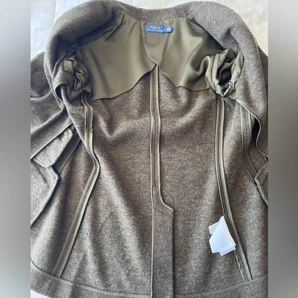 SOLD Polo Ralph Lauren Herringbone Tweed Double Knit Wool Blazer Jacket 4 Green - Picture 9 of 16